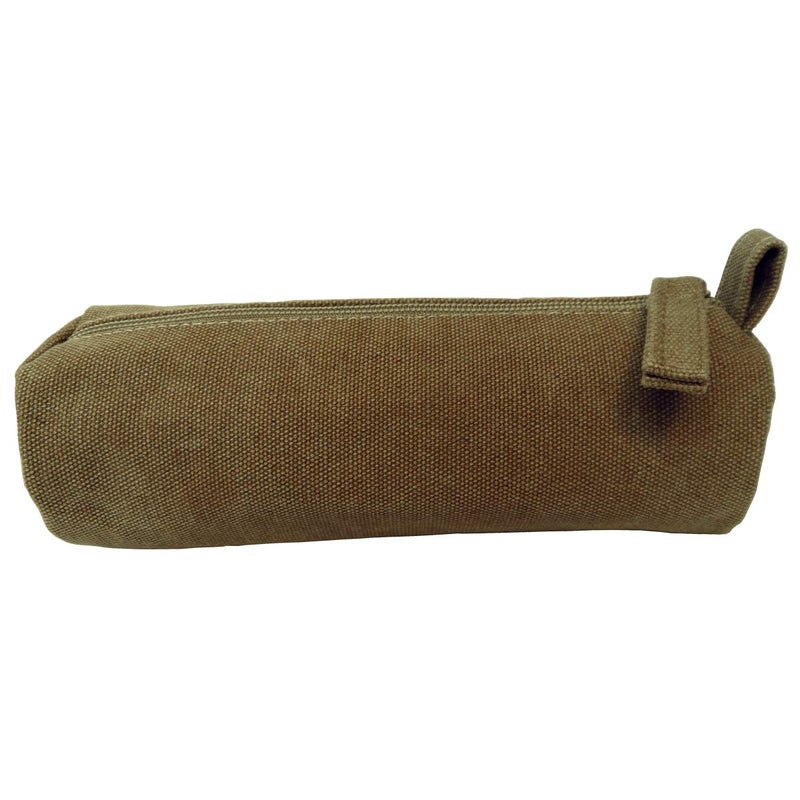 Enyuwlcm Heavy Canvas Stationery Portable Compact Simple Zipper Pencil Case and Durable Small Medicine Bag 1 Pack Khaki - Image 1
